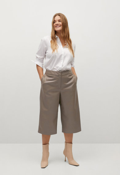 Imagine Pantaloni culotte de piele ecologica Clip