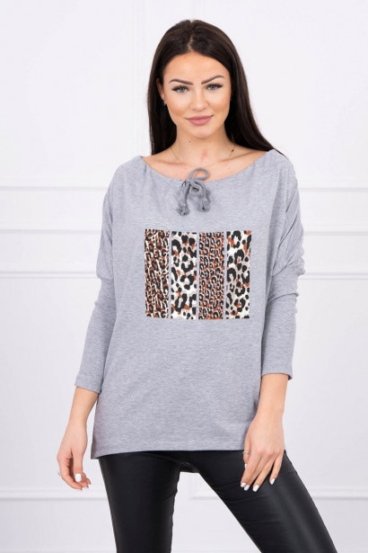 Imagine Blouse with print Change Plus Size gray