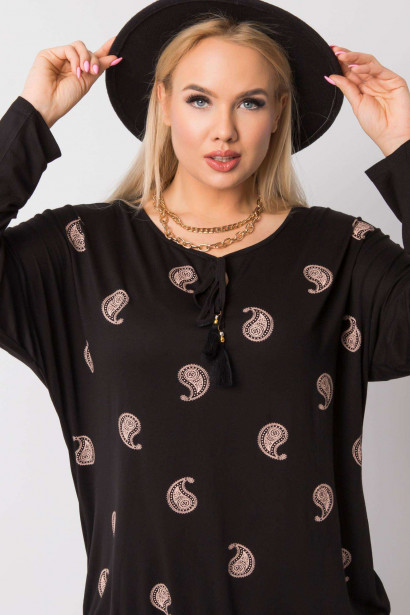 Imagine Black plus size blouse with patterns