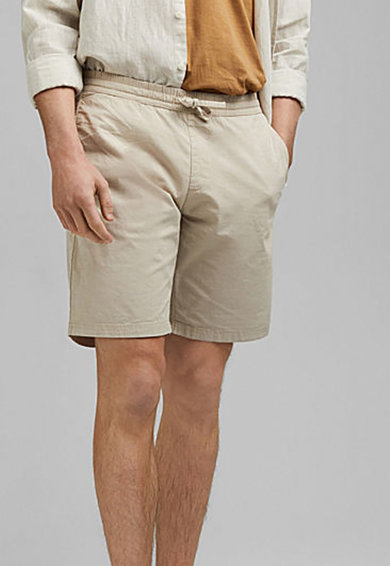 Imagine Pantaloni scurti din amestec de bumbac organic cu banda elastica in talie