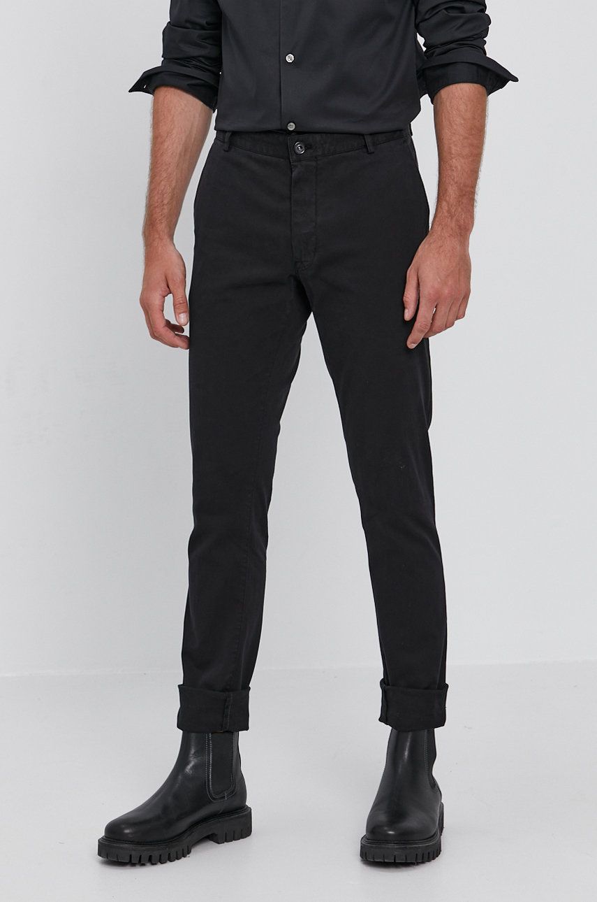 Imagine Tiger Of Sweden Pantaloni bărbați, culoarea negru, model drept