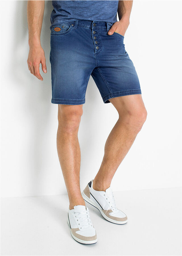 Imagine Pantaloni scurți din blugi, Regular Fit, Stretch, model mai lung