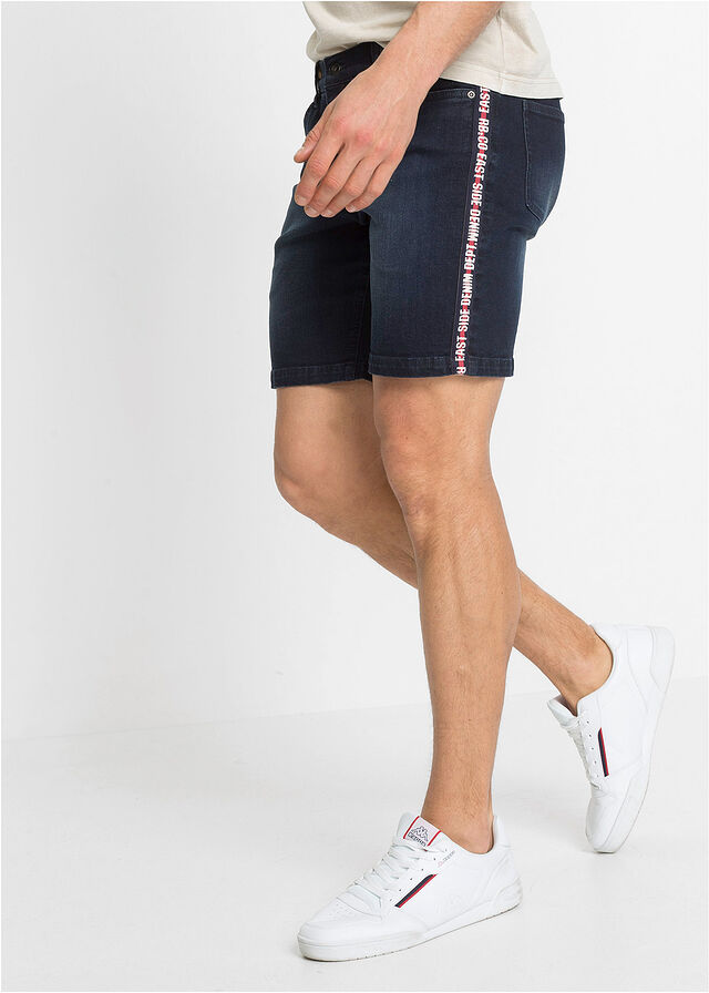 Imagine Pantaloni scurţi de blugi stretch cu bandă contrastantă, Regular Fit