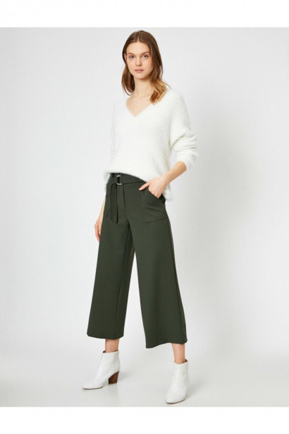 Imagine Koton femeii Green Belt Detaliu Pantaloni culotte