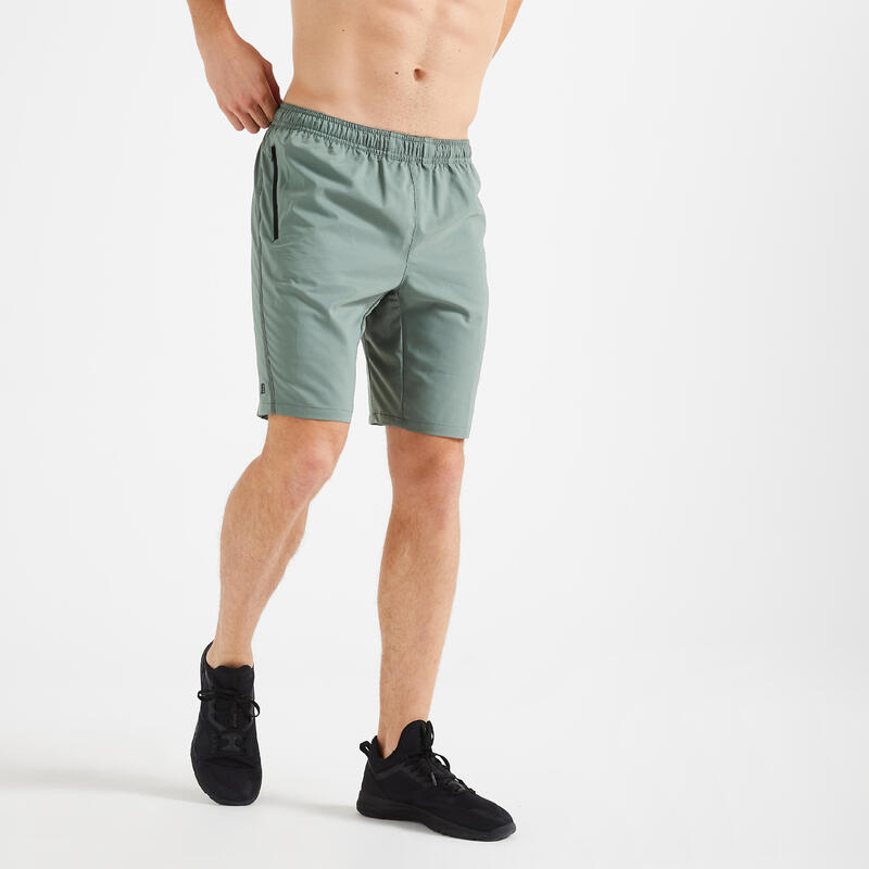 Imagine Pantalon scurt 120 fitness respirant cu fermoare verde bărbați