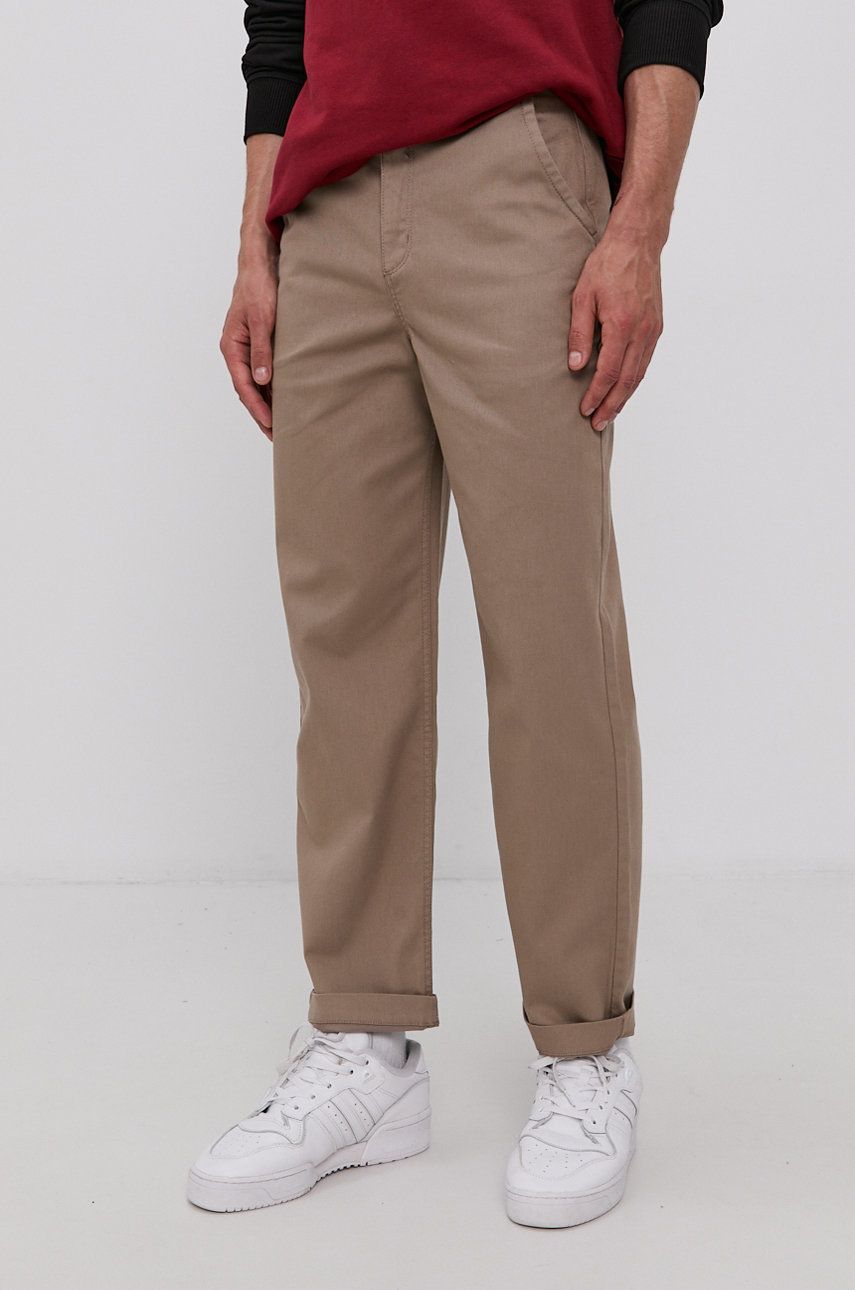 Imagine Vans Pantaloni bărbați, culoarea gri, model drept VN0A5JOHH3G1-khaki