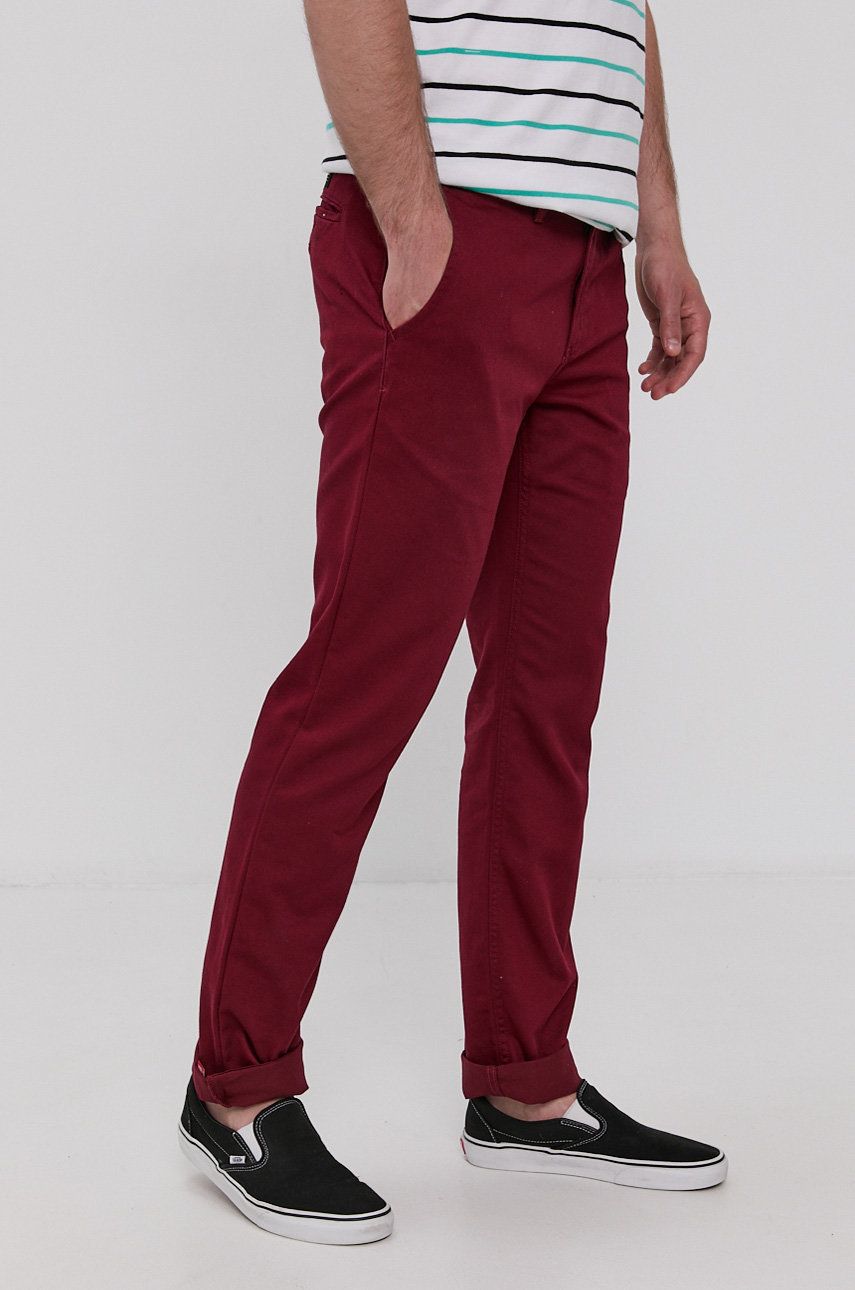 Imagine Vans pantaloni bărbați, culoarea roșu, model drept VN0A5FJ7ZBS1-pomegranat