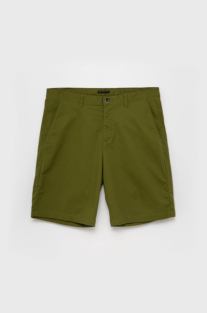 Imagine Sisley Pantaloni scurți bărbați, culoarea verde