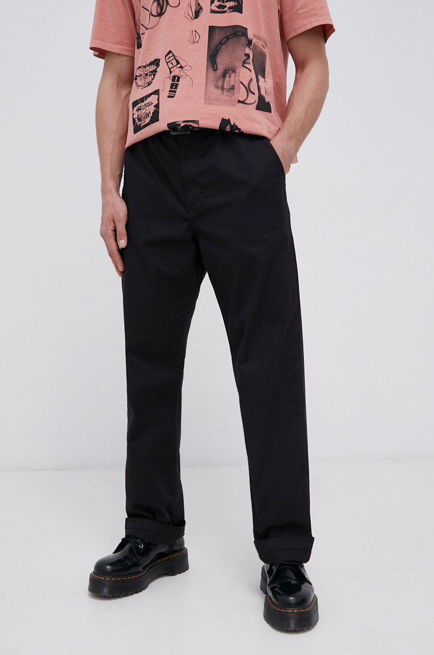 Imagine Vans pantaloni bărbați, culoarea negru, cu fit chinos VN0A5FJBBLK1-Black