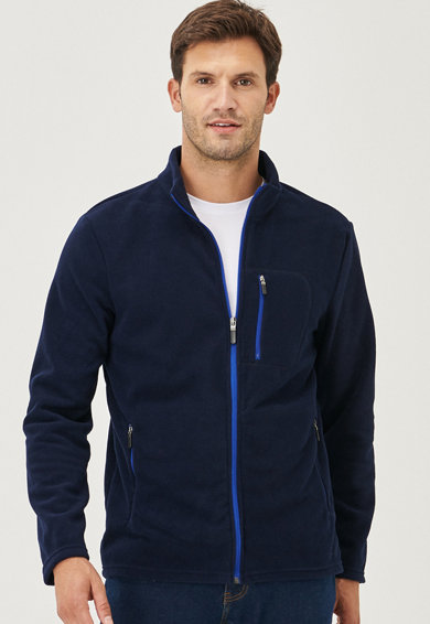 Imagine AC&Co Bluza sport din material fleece cu buzunar cu fermoar pe piept