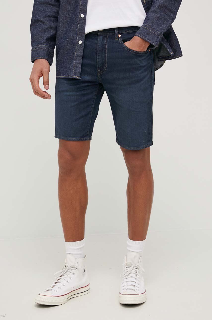 Imagine Levi's pantaloni scurti jeans barbati, culoarea albastru marin