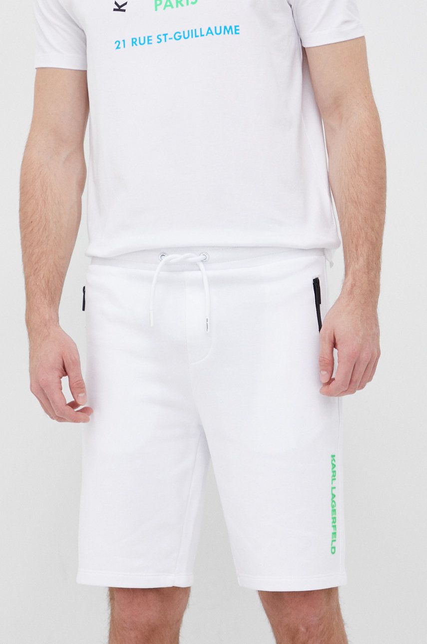 Imagine Karl Lagerfeld pantaloni scurti barbati, culoarea alb