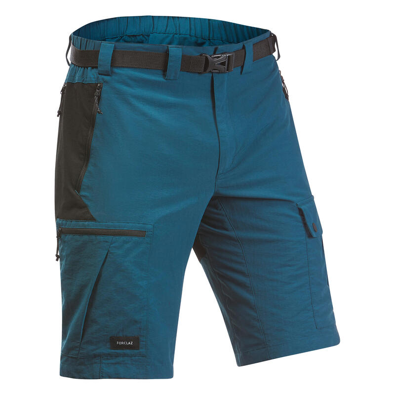 Imagine Pantalon scurt Rezistent Trekking la munte MT500 Albastru Bărbați