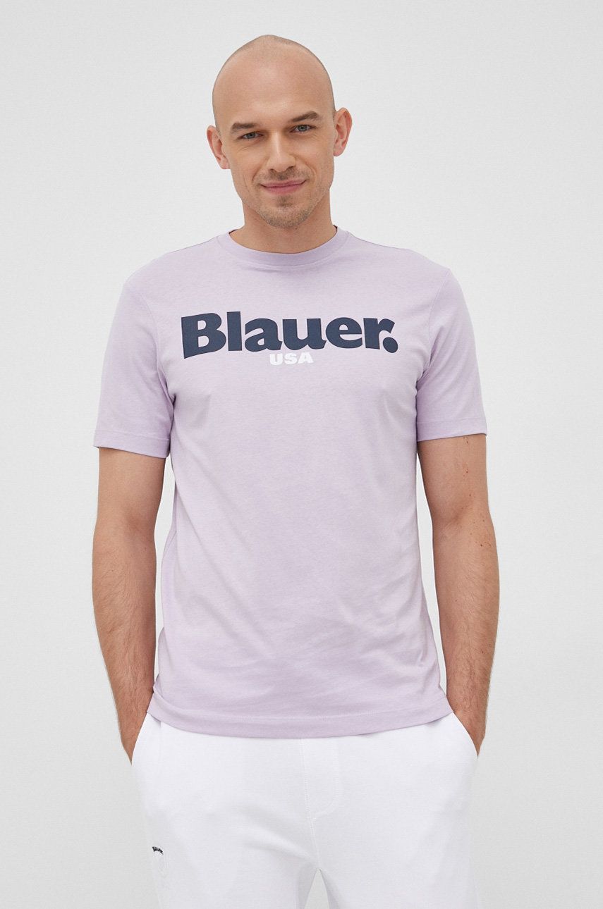 Imagine Blauer tricou din bumbac culoarea violet, cu imprimeu