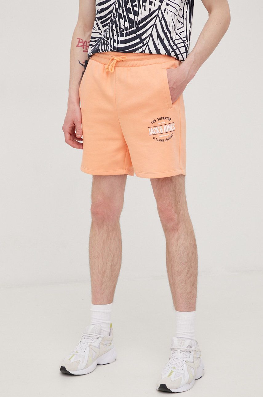 Imagine Jack & Jones pantaloni scurti barbati, culoarea portocaliu