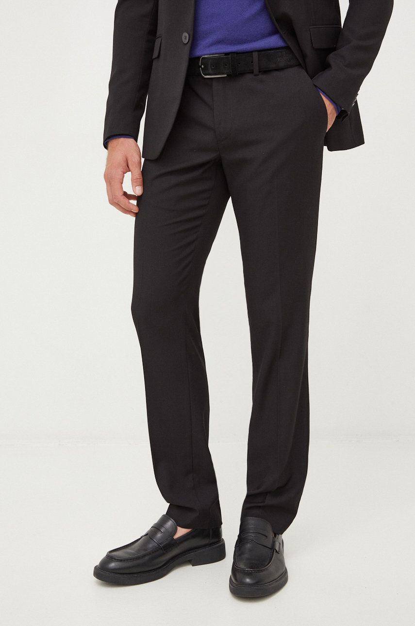 Imagine Sisley pantaloni barbati, culoarea negru, drept