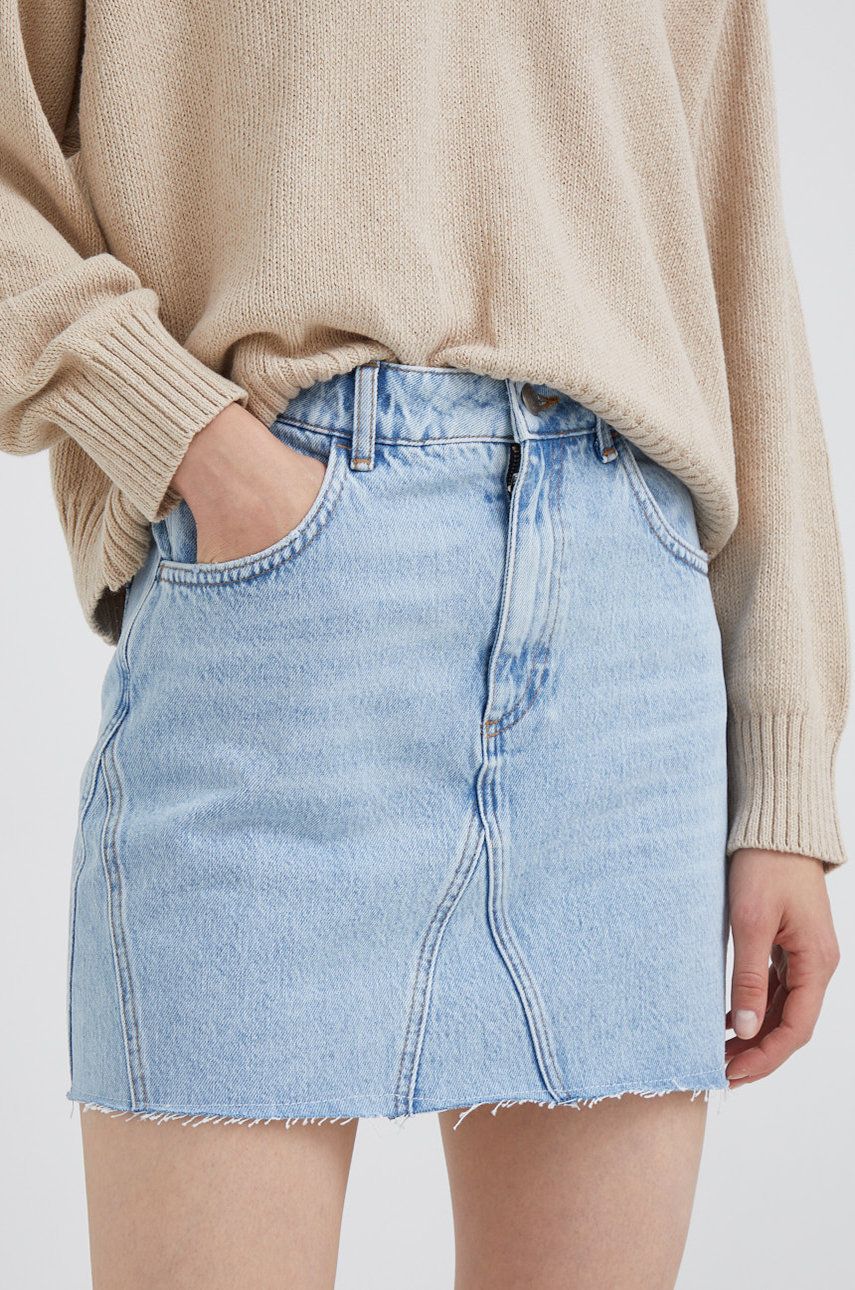 Imagine Sisley fusta jeans mini, drept