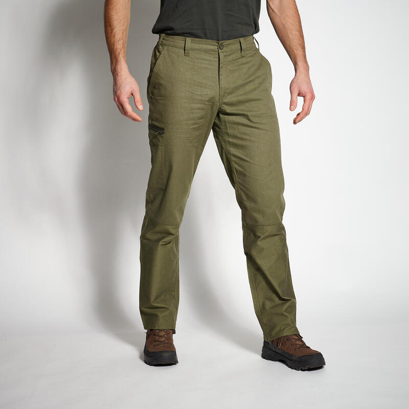 Imagine Pantalon 100 Stepă regular Verde Bărbați