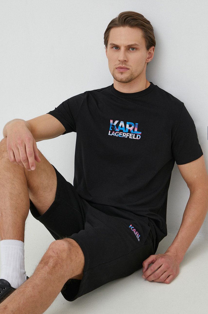 Imagine Karl Lagerfeld pantaloni scurti barbati, culoarea negru