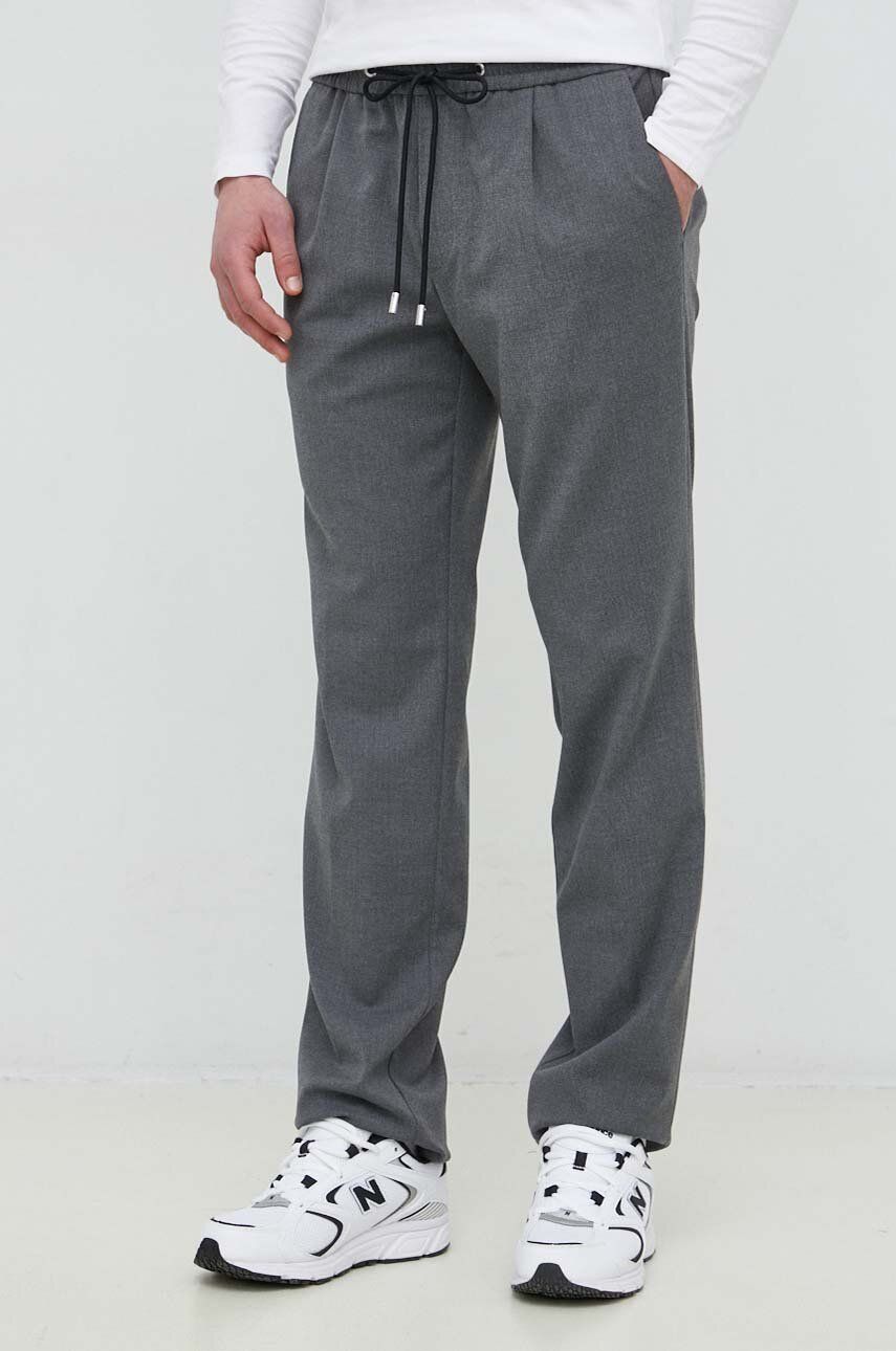 Imagine Sisley pantaloni barbati, culoarea gri, drept