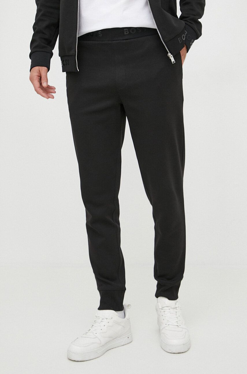 Imagine BOSS pantaloni de trening culoarea negru, cu imprimeu
