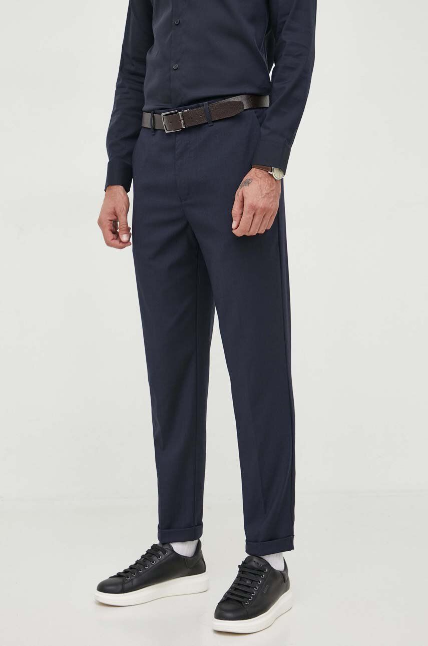 Imagine Armani Exchange pantaloni barbati, culoarea albastru marin, drept