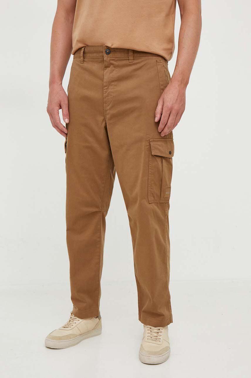 Imagine Boss Orange pantaloni BOSS ORANGE barbati, culoarea verde, cu fason cargo