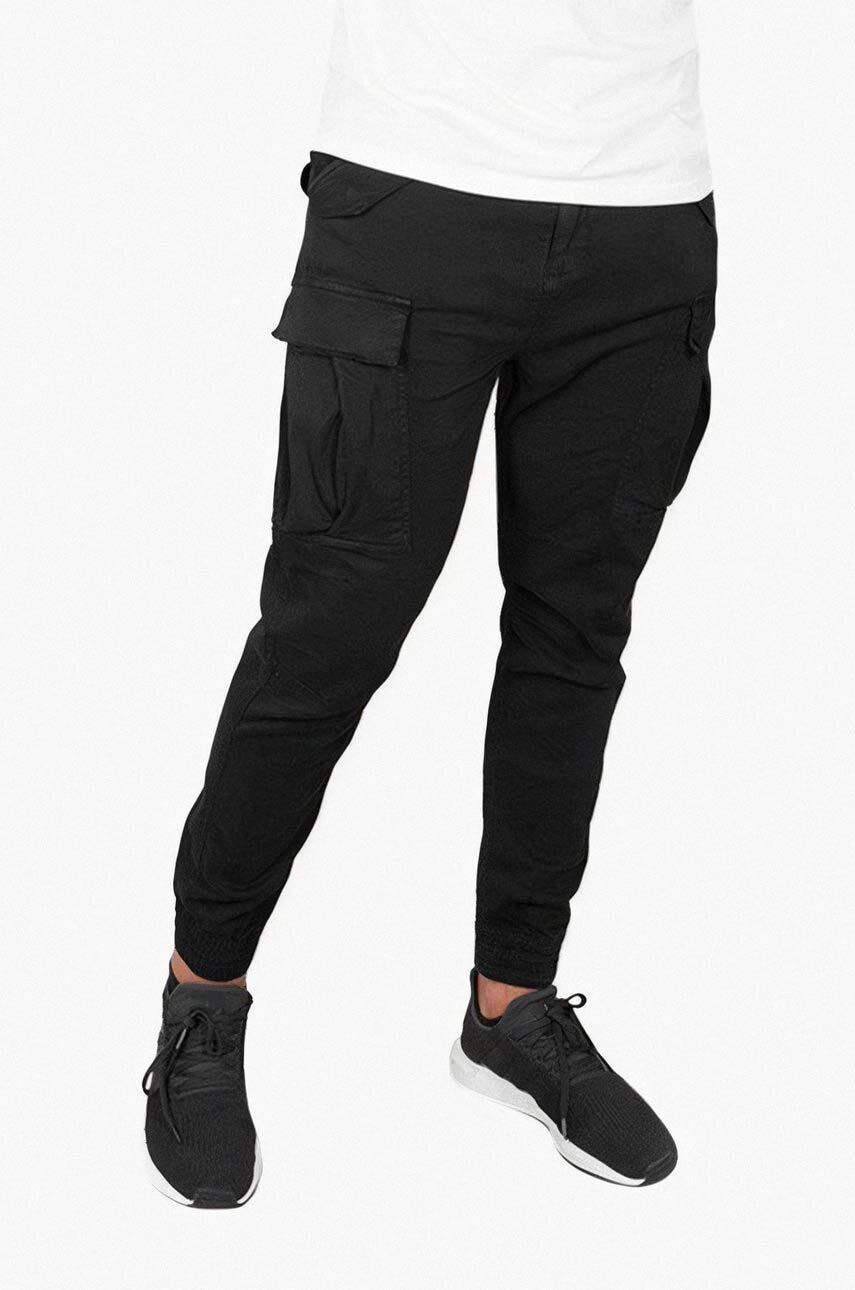 Imagine Alpha Industries pantaloni de bumbac Airman Pant culoarea negru 188201.03-black