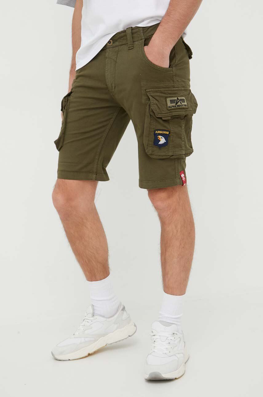 Imagine Alpha Industries pantaloni scurți bărbați, culoarea verde 186209.142-DarkOlive