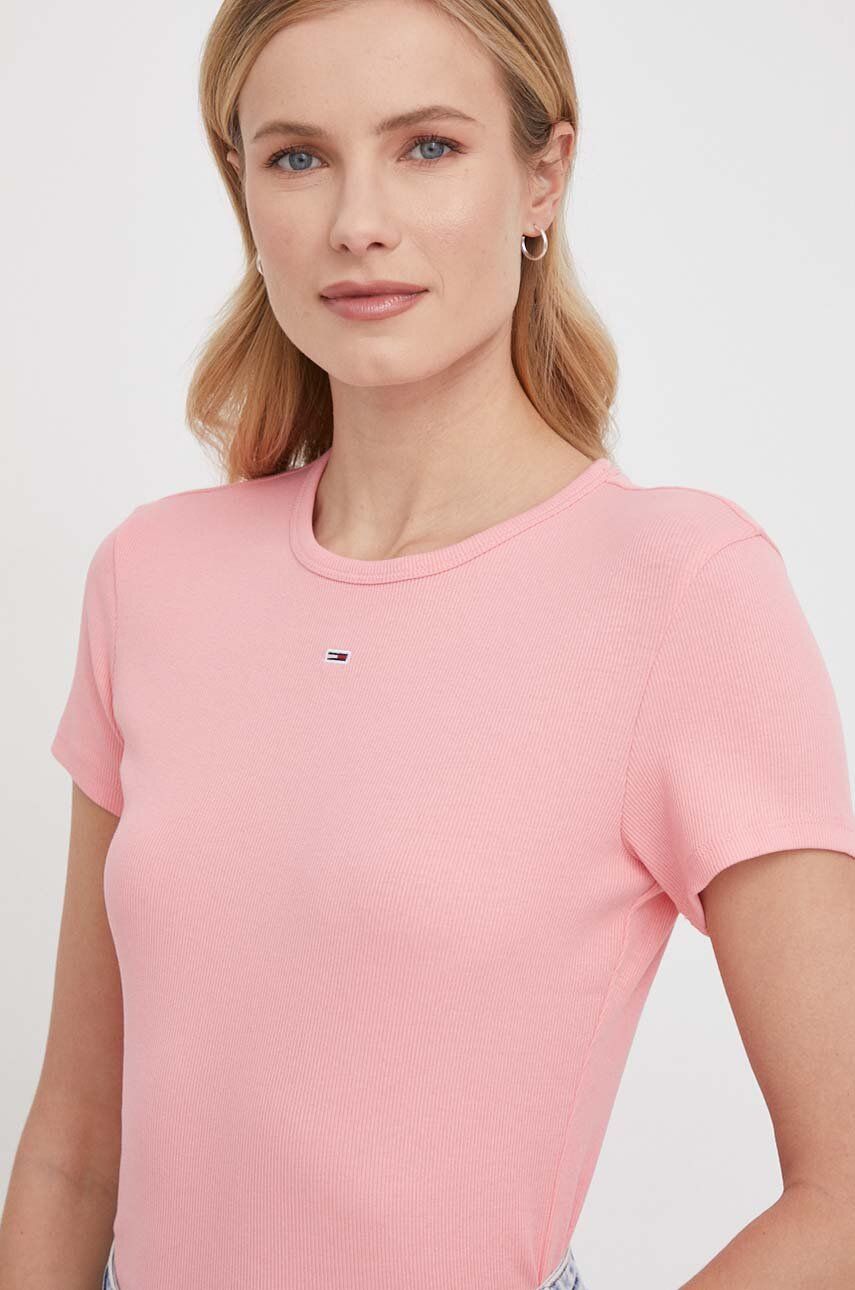 Imagine Tommy Jeans tricou femei, culoarea roz DW0DW17383