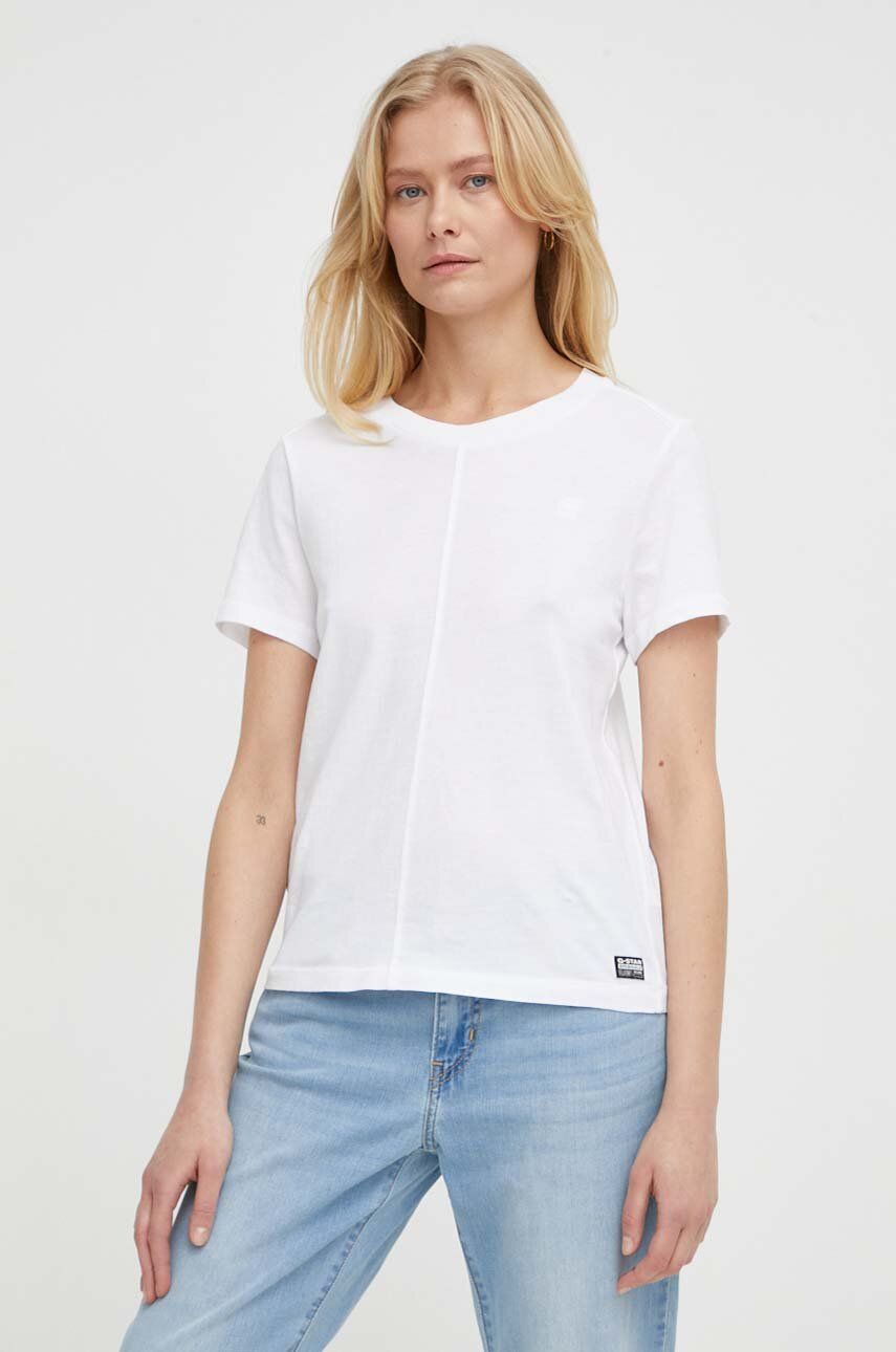 Imagine G-Star Raw tricou din bumbac femei, culoarea alb