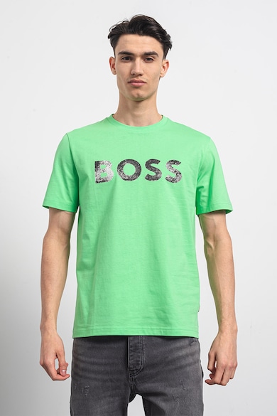 Imagine BOSS Tricou de bumbac cu imprimeu logo Ocean