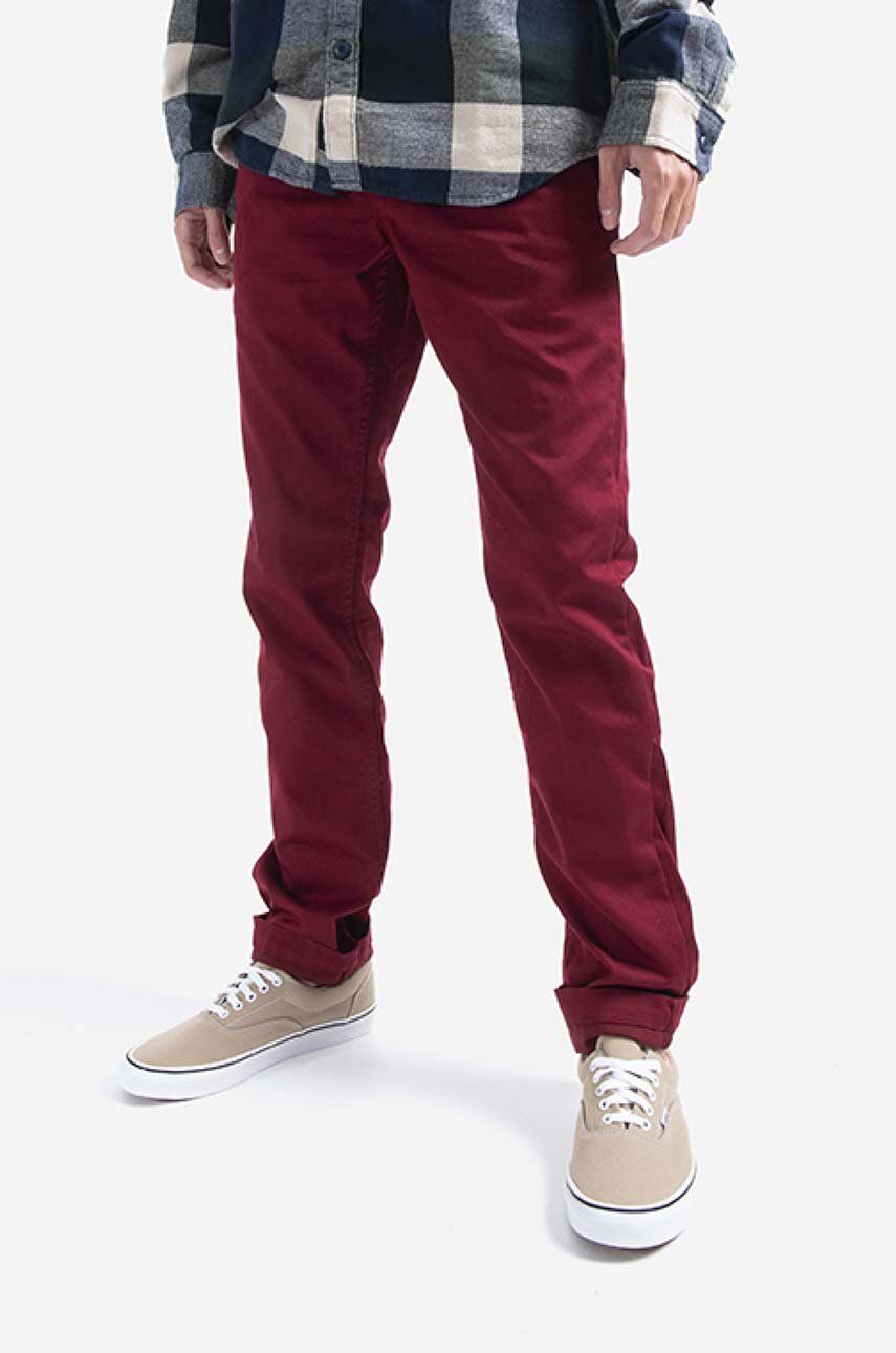 Imagine Vans pantaloni Authentic Chino culoarea roșu, fit chinos, medium waist VN0A5FJ7ZBS-red