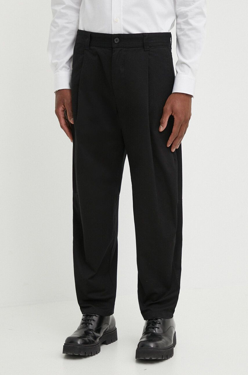 Imagine Diesel pantaloni P-ARTHUR bărbați, culoarea negru, cu fason chinos, A11096.0HJAH