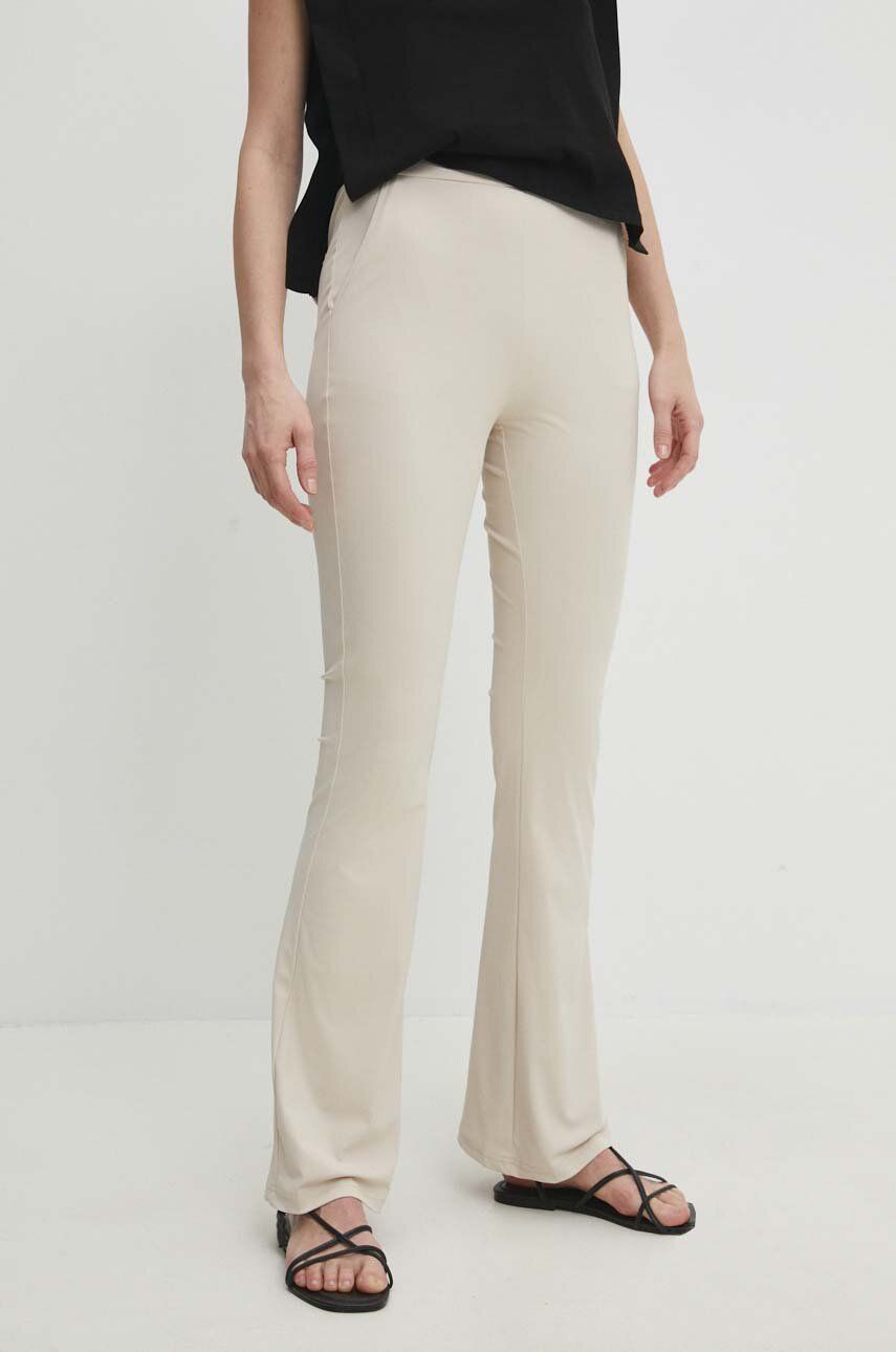 Imagine Answear Lab pantaloni femei, culoarea bej, evazati, high waist