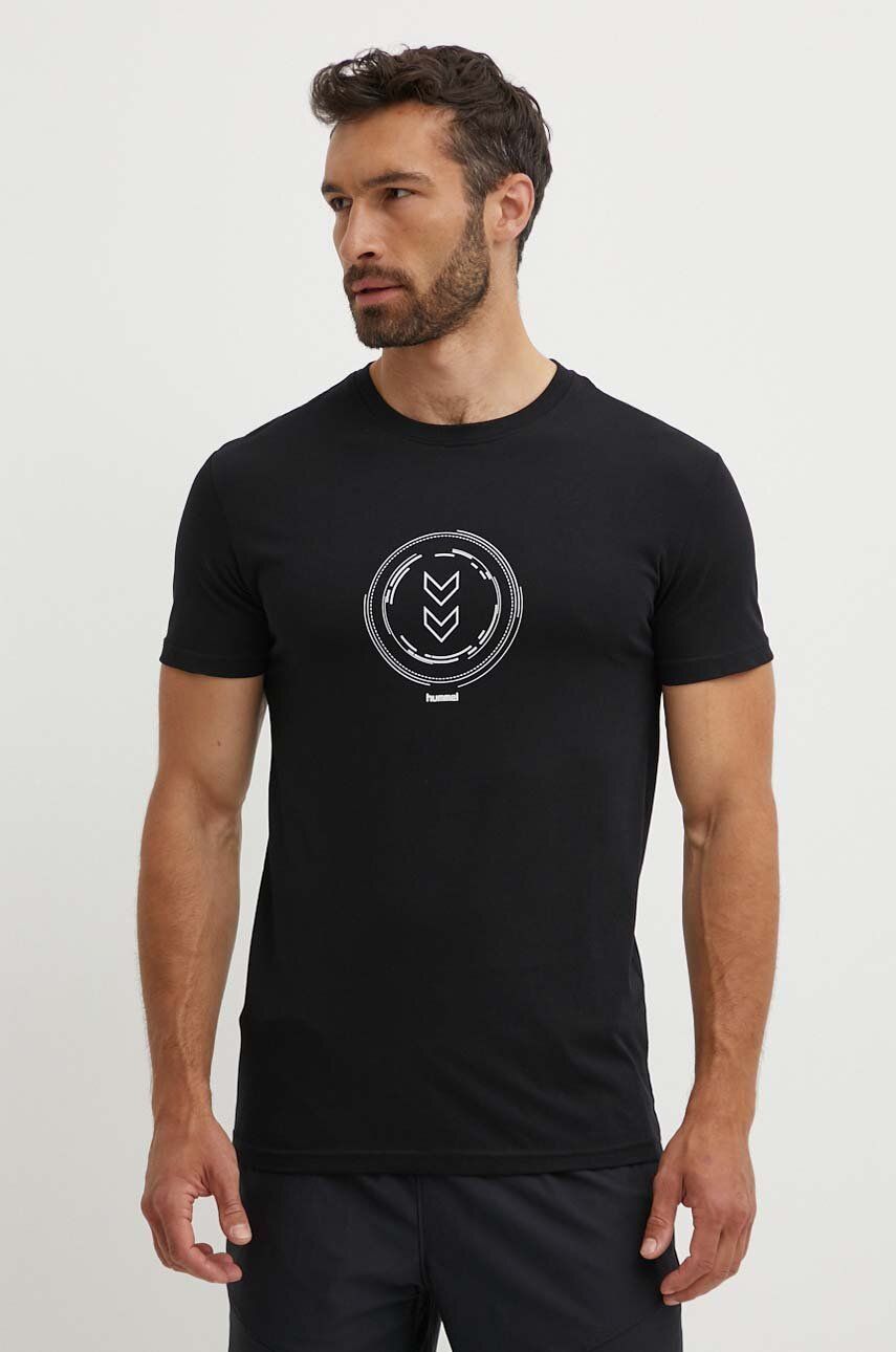 Imagine Hummel tricou Active Circle barbati, culoarea negru, cu imprimeu, 224521