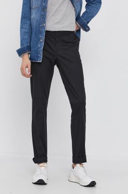 Imagine Sisley Pantaloni bărbați, culoarea negru, model drept