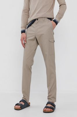 Imagine Sisley Pantaloni bărbați, culoarea bej, model drept