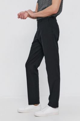 Imagine Sisley Pantaloni bărbați, culoarea negru, mulat