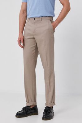Imagine Sisley Pantaloni bărbați, culoarea gri, model drept