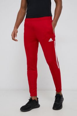 Imagine adidas Performance pantaloni de antrenament GJ9869 barbati, culoarea rosu, neted
