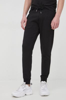Imagine BOSS pantaloni de bumbac bărbați, culoarea negru, uni 50471958