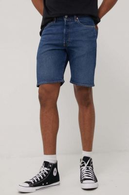 Imagine Levi's pantaloni scurti jeans barbati, culoarea albastru marin