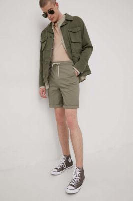 Imagine Solid pantaloni scurti barbati, culoarea verde