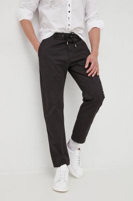 Imagine Desigual pantaloni barbati, culoarea negru, drept