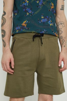 Imagine Medicine pantaloni scurti din bumbac barbati, culoarea verde