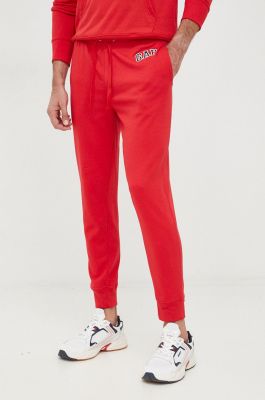 Imagine GAP pantaloni de trening barbati, culoarea rosu, neted