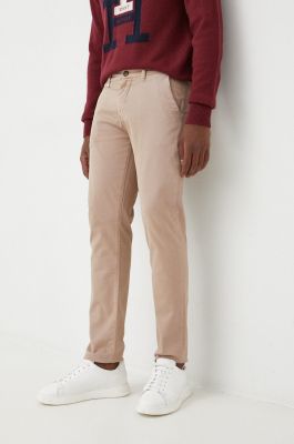 Imagine La Martina pantaloni barbati, culoarea bej, mulata
