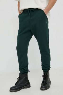 Imagine G-Star Raw pantaloni de trening culoarea verde, neted