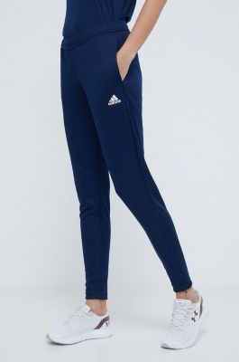 Imagine adidas Performance pantaloni de antrenament Entrada 22 HC0334 femei, culoarea albastru marin, neted